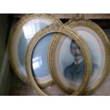 A set of three Edwardian gilt gesso picture frames, moulded with a band of acanthus leaves 65cm x