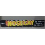 Enamel Advertising Sign - Smoke Nosegay The Tobacco for Pipe or Cigarette, black rectangle, red,