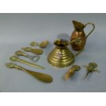 Festival of Britain 1951 - eight 'Pearage' brass items including paperknife, corkscrew, shoe horn,