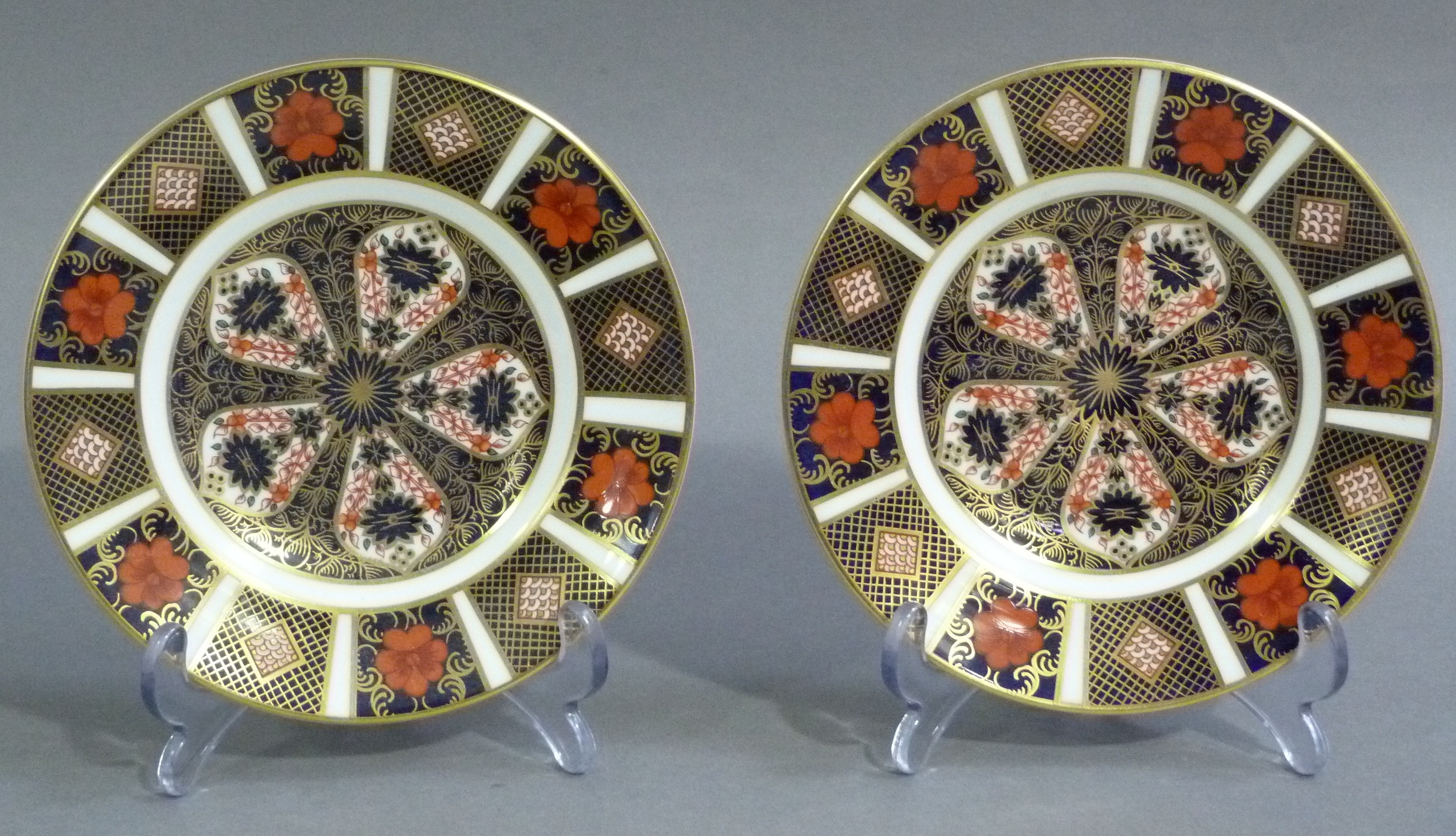 A pair of Royal Crown Derby side plates, pattern 1128 - Image 3 of 3