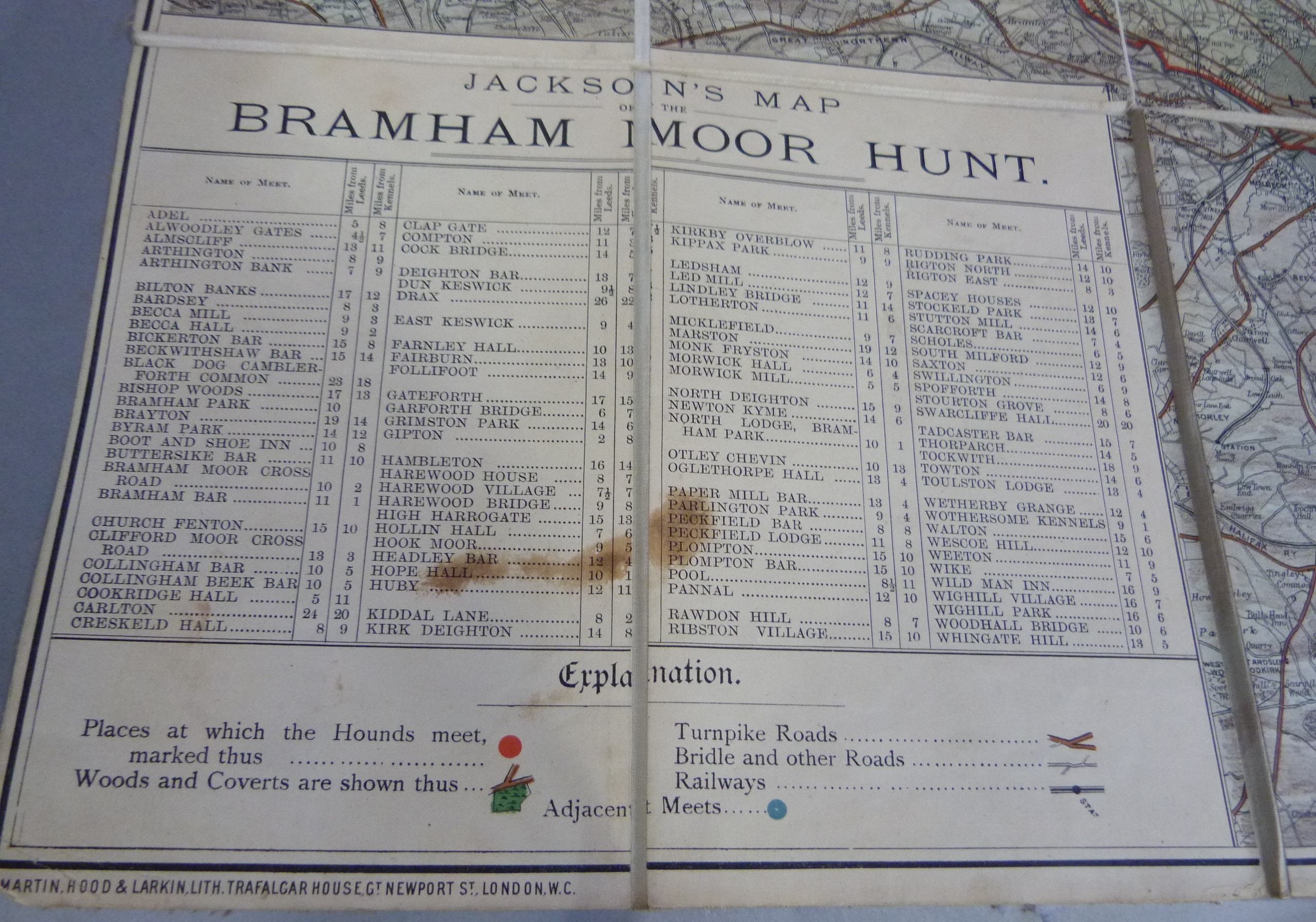Jackson' Map of The Bramham Moor Hunt and surrounding areas - Image 4 of 5