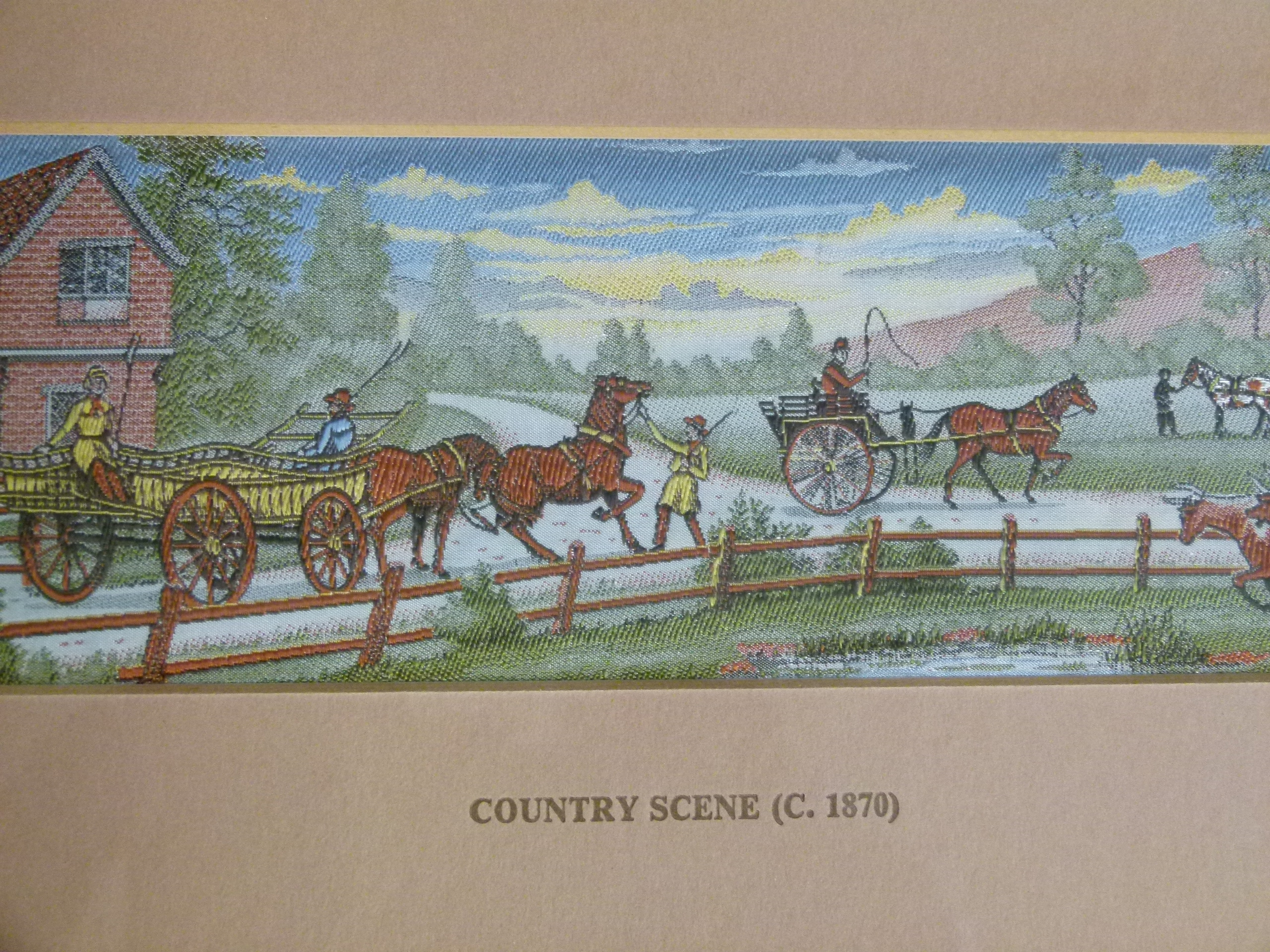 A set of four J & J Cash Ltd woven picture: Street Scene 1842, Country Scene 1870, The Village Inn - Image 5 of 5