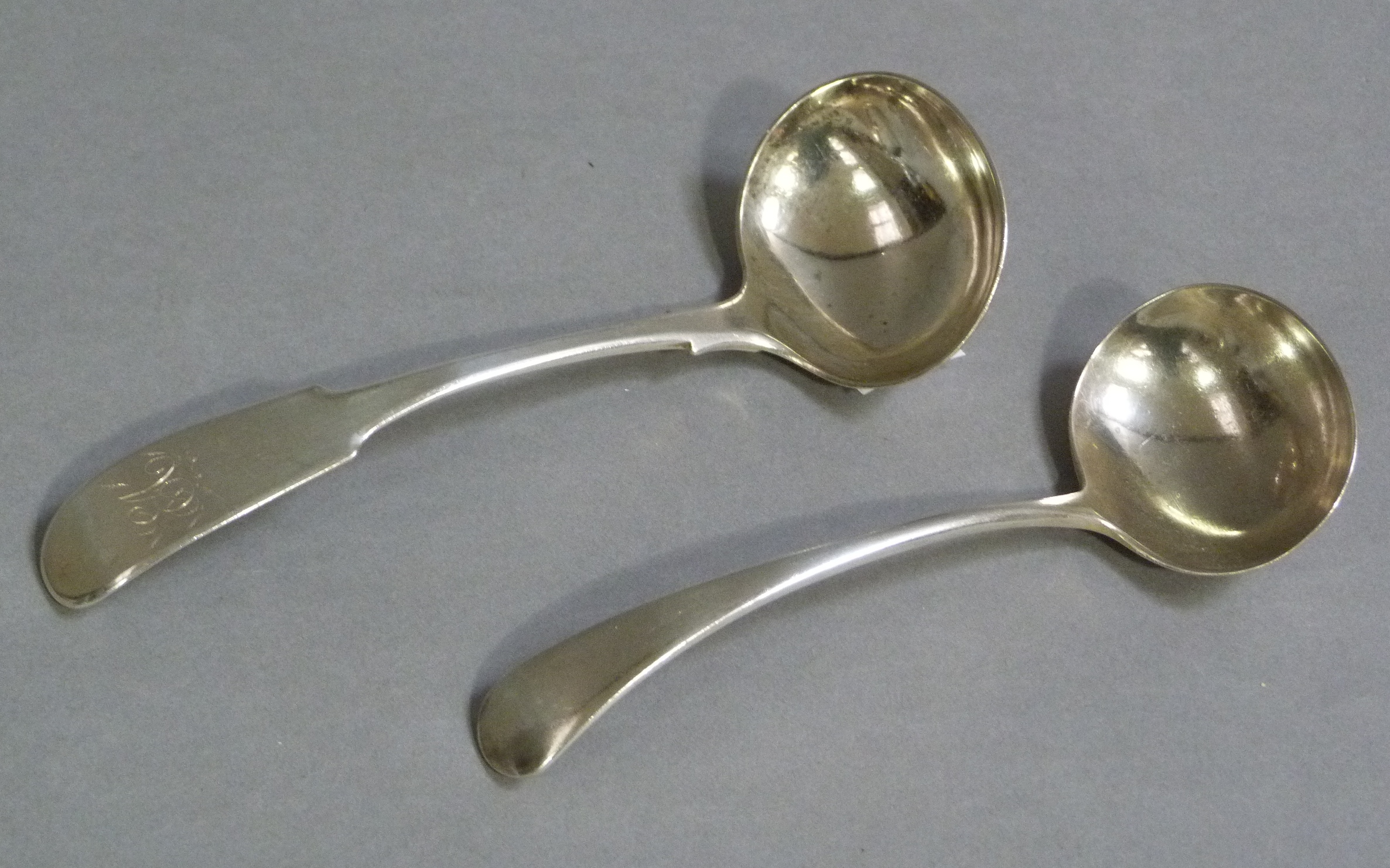 A George III silver fiddle pattern ladle by Thomas Watson, Newcastle, late 18th/early 19th