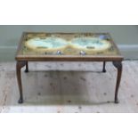 Map of the world coffee table on cabriole legs