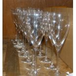 A set of Orrefors glassware including eight red and eight white wine glasses (16)