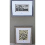 By and after H Bassett - Merlins kingdom, coloured etching of plant life, signed titled and numbered