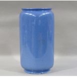 Moorcroft Powder Blue vase c.1914, cylindrical, foot and neck rim, 30.5cm high