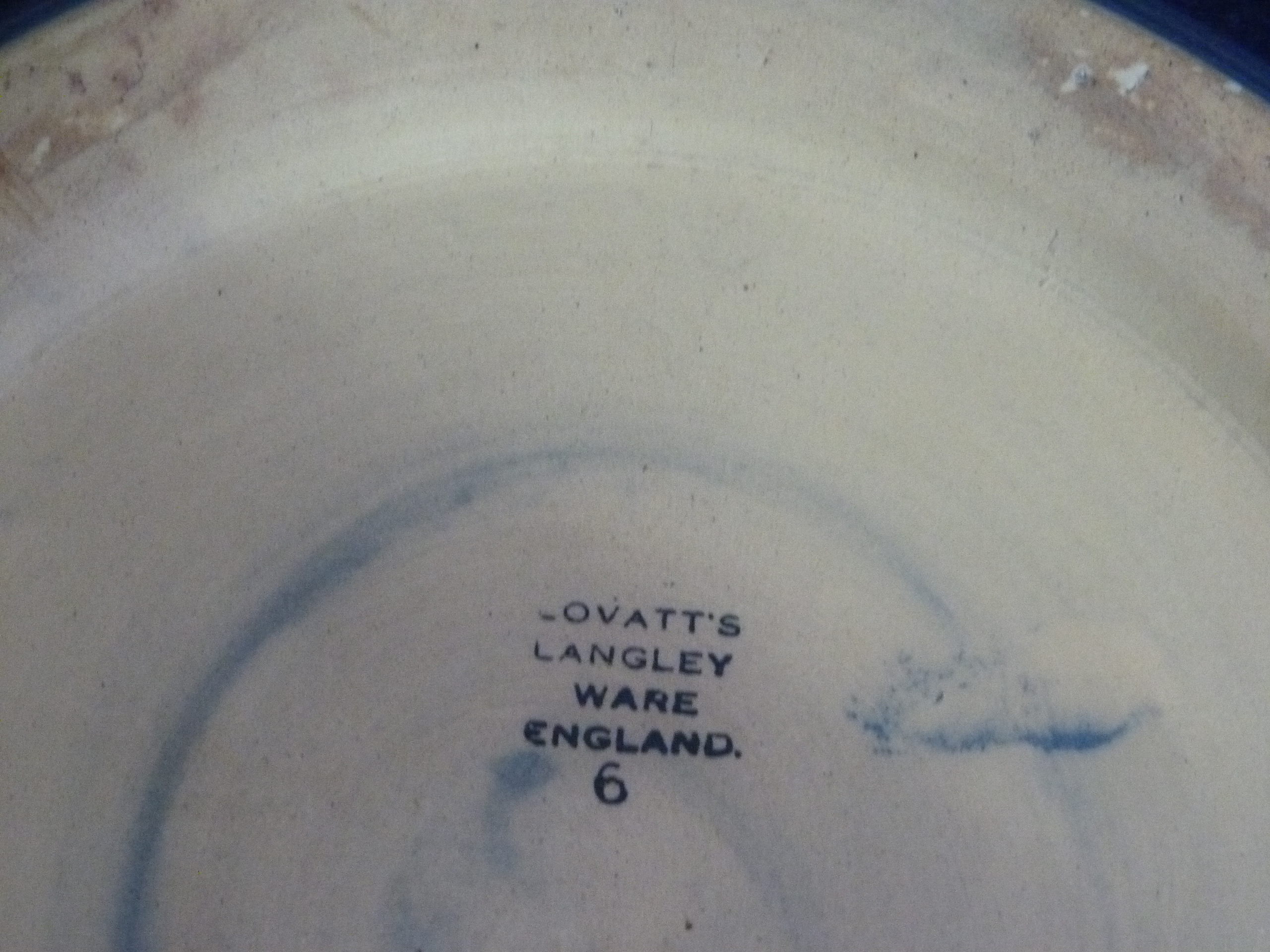 A Lovatt's Langley ware circular bowl, relief decorated to the body with a band of lily pads and - Image 2 of 2