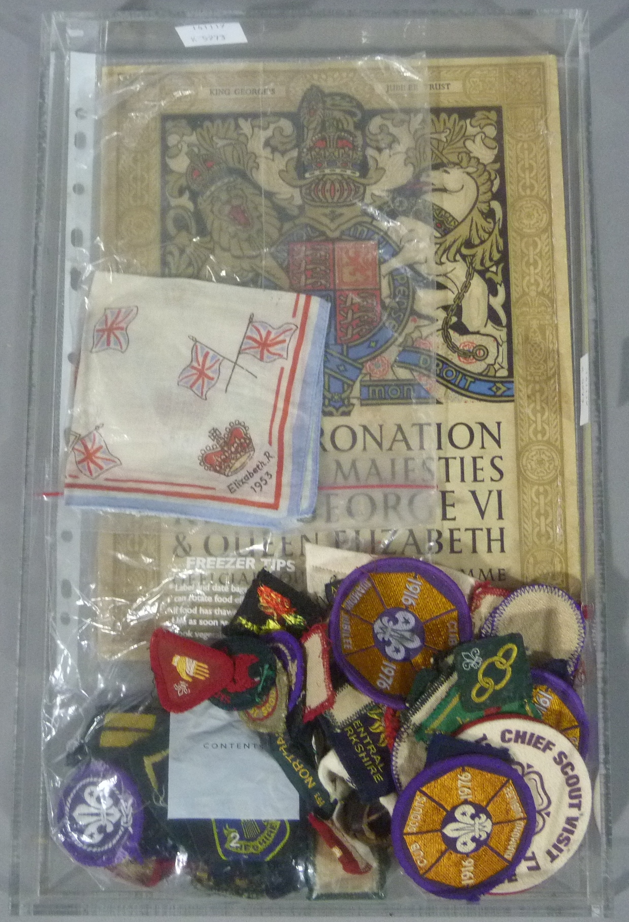 A quantity of Royal memorabilia including handkerchief along with a quantity of scouting memorabilia