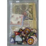 A quantity of Royal memorabilia including handkerchief along with a quantity of scouting memorabilia