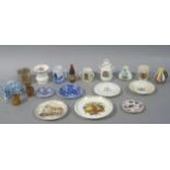 A quantity of miniature ceramic items including vases, jugs, crested ware, dishes etc