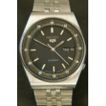 Seiko gentleman's automatic 5 day and date wristwatch c1970 in stainless steel case No 613886,