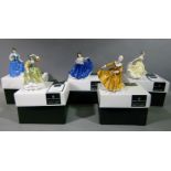 Five Royal Doulton pretty ladies series porcelain figures: Buttercup, Ninette, Kirsty, Helen, and
