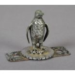 A Penguin car mascot, chrome, on circular notched base, 7cm high, c.1920/1930