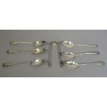 A set of six George III Old English pattern dessert spoons, each engraved with the initial P, by H