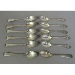 A set of five Victorian teaspoons with oval engraved terminals by George Unite, Birmingham 1888;