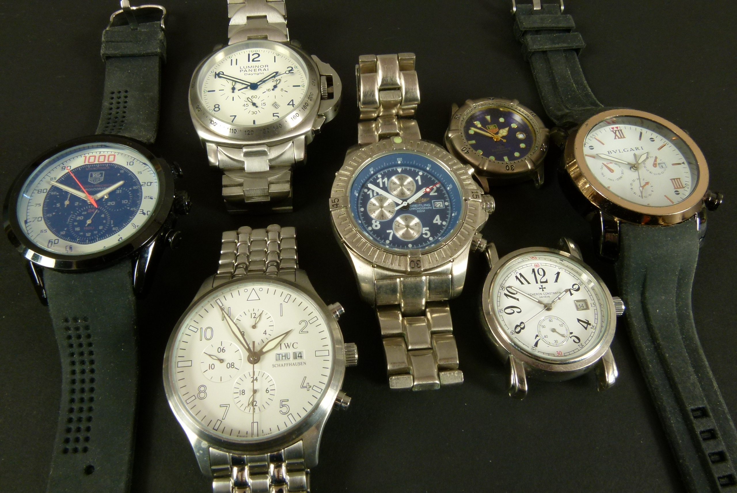 Seven gentlemen's fake manufactured wristwatches - Image 2 of 2