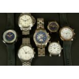 Seven gentlemen's fake manufactured wristwatches