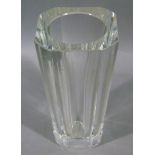 A Baccarat panelled tapered vase, signed, 20cm high c.1960s