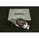 Seiko gentleman's Sportura chronograph 100m date wristwatch in signed stainless steel case No