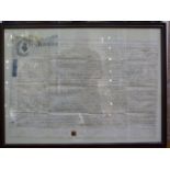 George II indenture to Jno Hirst, framed