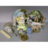 Figures including Beswick Champion Bay Lume Baronet, Irish setter, coffee pot, sauceboat and