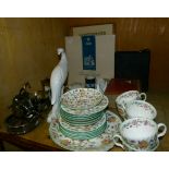 A Spode limited edition plate in original packaging, a Minton Haddon Hall part tea service, a