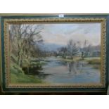 Angus Rands - Appletreewick, oil on artist's board, 49cm x 75cm, framed