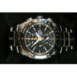 Seiko gentleman's Sportura chronograph 100m alarm wristwatch in stainless steel case and bracelet No