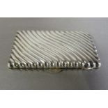 A Victorian silver calling card case of rectangular outline, wavy fluted, leather interior, 8.5cm