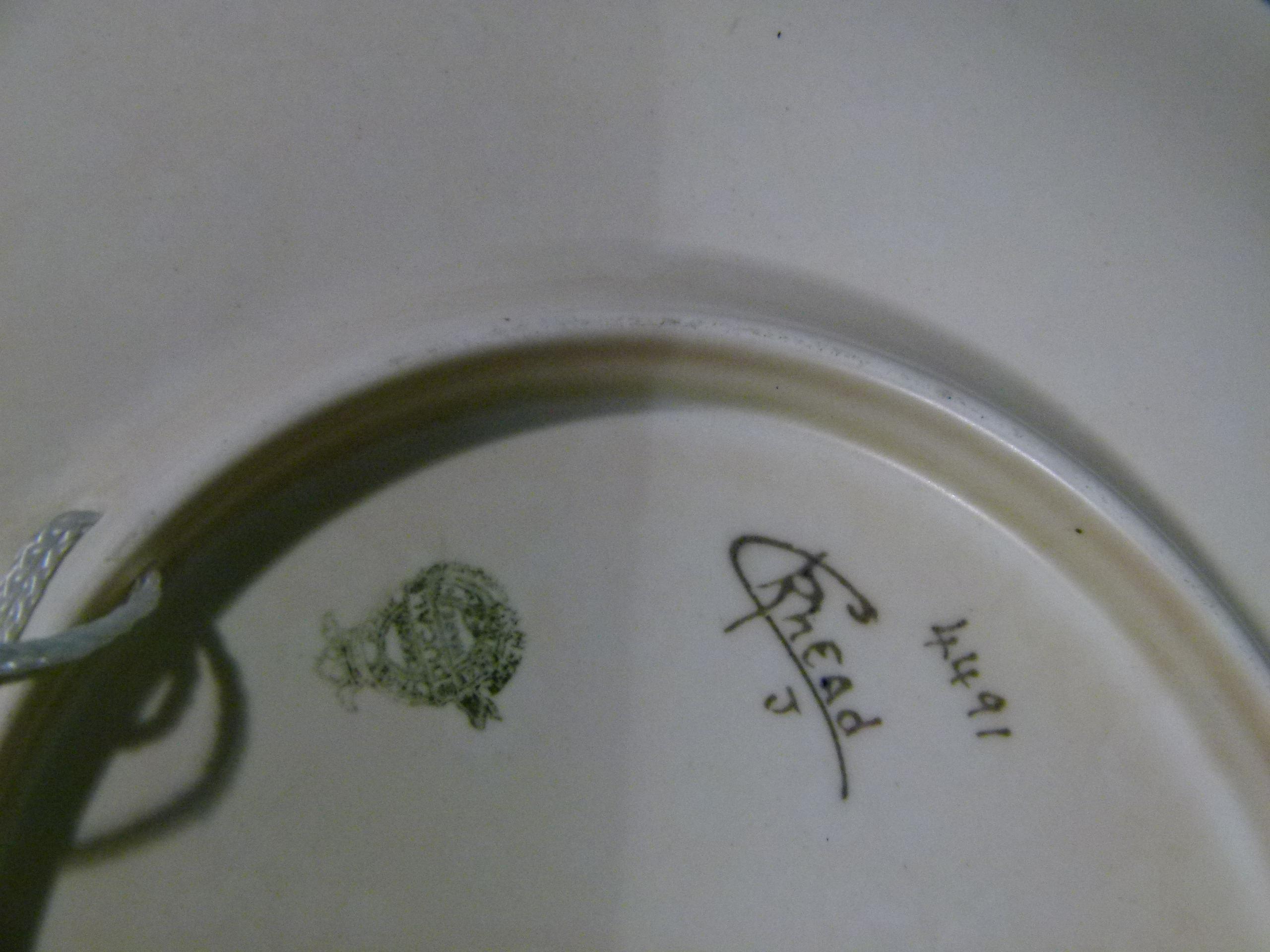 A Royal Ducal ware circular charger by Charlotte Rhead, slip trail decorated with stylised orange - Image 2 of 2