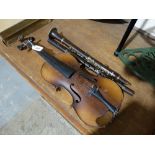 A Vintage Violin, 14" Two Piece Back No Label