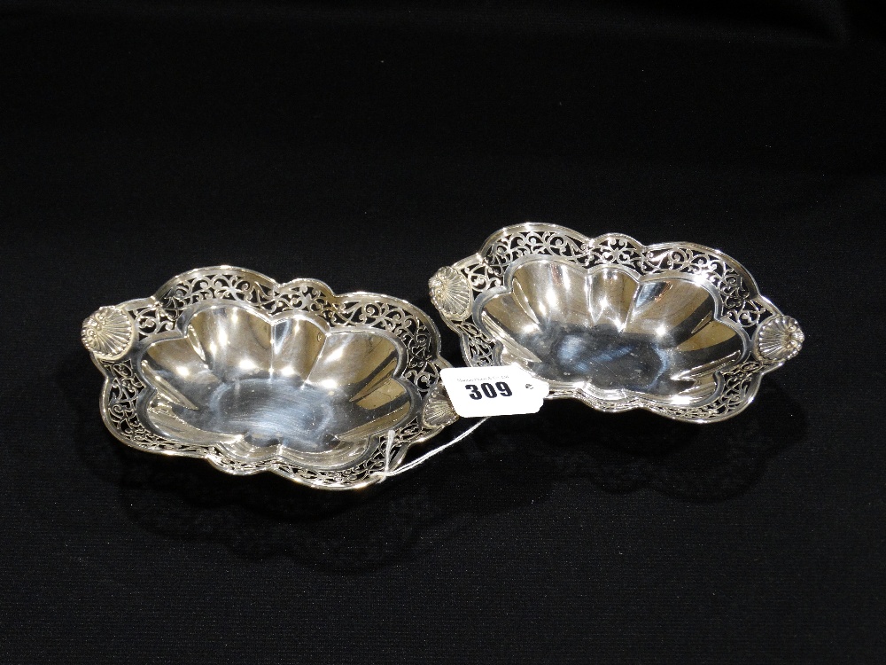 A Pair Of Pierced Silver Sweet Meat Dishes, Sheffield 1902, 290grm