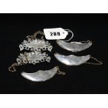 Five Silver Plated Decanter Labels