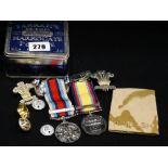 Two 1991 Gulf War Medals (Possibly Reproduction) Together With Further Buttons Etc