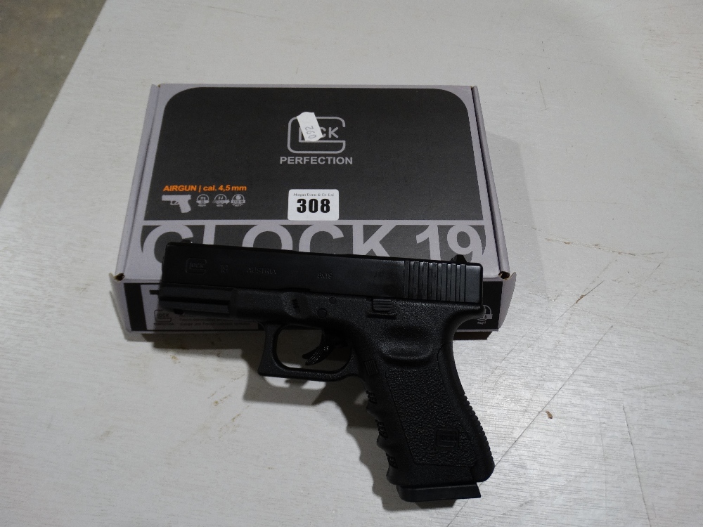 A Boxed Glock 19 Air Pistol, .177, Together With Instructions & Accessories
