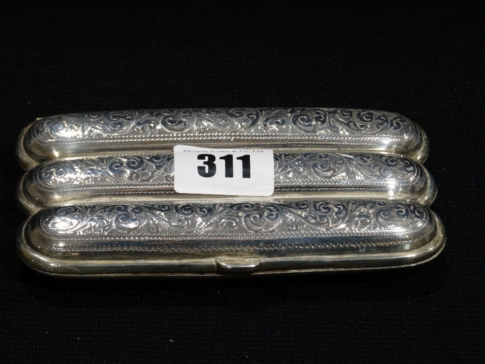 A Late Victorian Silver Cigar Case With Gilt Interior, Birmingham 1901, 130grm