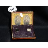 A Daguerreotype Stereoscope Case With Portrait Image Of A Gentleman