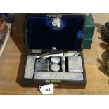 An Antique Coromandel Dressing Case With Plated Fittings (Some Damage)