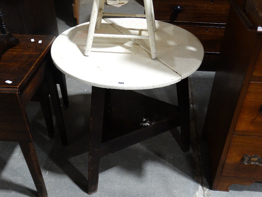 A Circular Topped 19th Century Pine Cricket Table