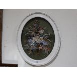 A Mid 20th Century Shell Work Still Life Picture Within An Oval Frame, Dated 1973
