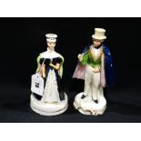Two Staffordshire Pottery Portrait Figures Of Victoria & Albert (AF)