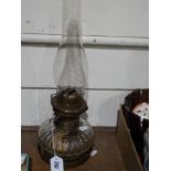 A Cut Glass Oil Lamp Reservoir