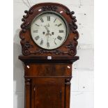 An Antique Mahogany Encased Long Case Clock, The Hood With A Circular Dial With Eight Day Movement