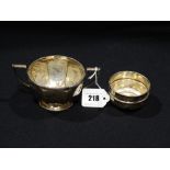 A Silver Two Handled Sugar Bowl, Together With A Circular Silver Sugar Bowl