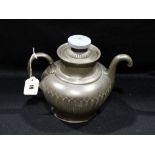 A Royles Patent Self Pouring Pewter Teapot