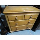 A Stripped Pine Chest Of Two Short & Two Long Drawers