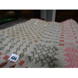 A Cream Ground Welsh Woolen Bed Cover