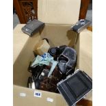 A Box Of Vintage Cameras & Equipment To Include Leica