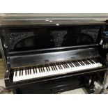 An Edwardian Ebonized Upright Piano By Lehmann